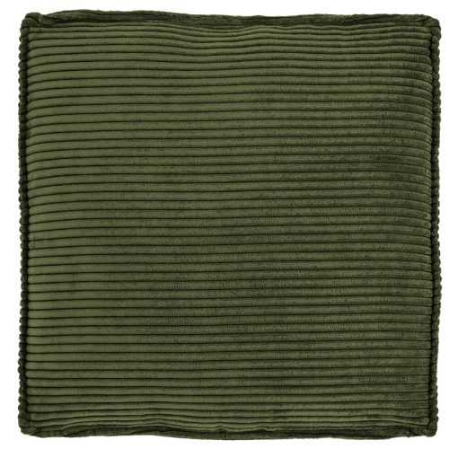 Zelený manšestrový polštář Kave Home Blok 60 x 60 cm