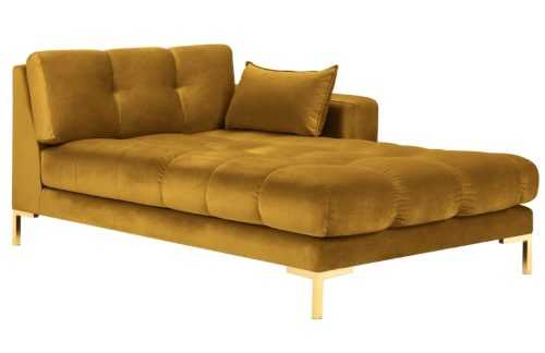 Žlutá sametová lenoška MICADONI MAMAIA 185 cm se zlatou podnoží
